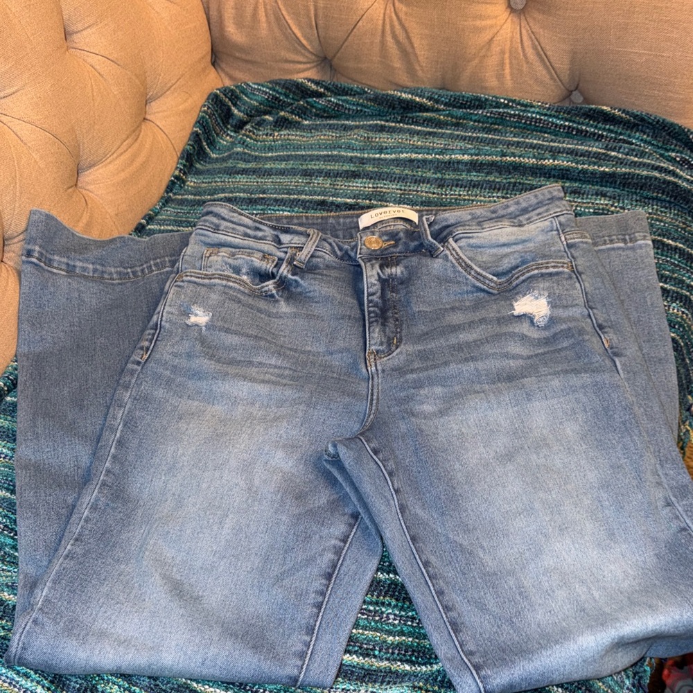 Lovervet Light Blue Distressed Women's Jeans 16W